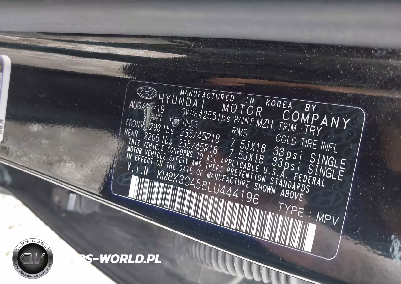 2020 Hyundai Kona Limited VIN:KM8K3CA58LU444196 - 9