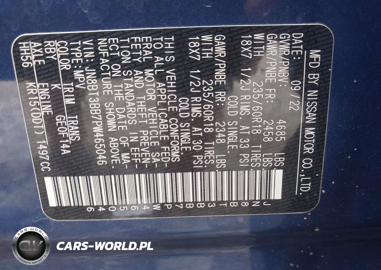 2023 Nissan Rogue Sv Intelligent Awd VIN:JN8BT3BB7PW465046 - 9