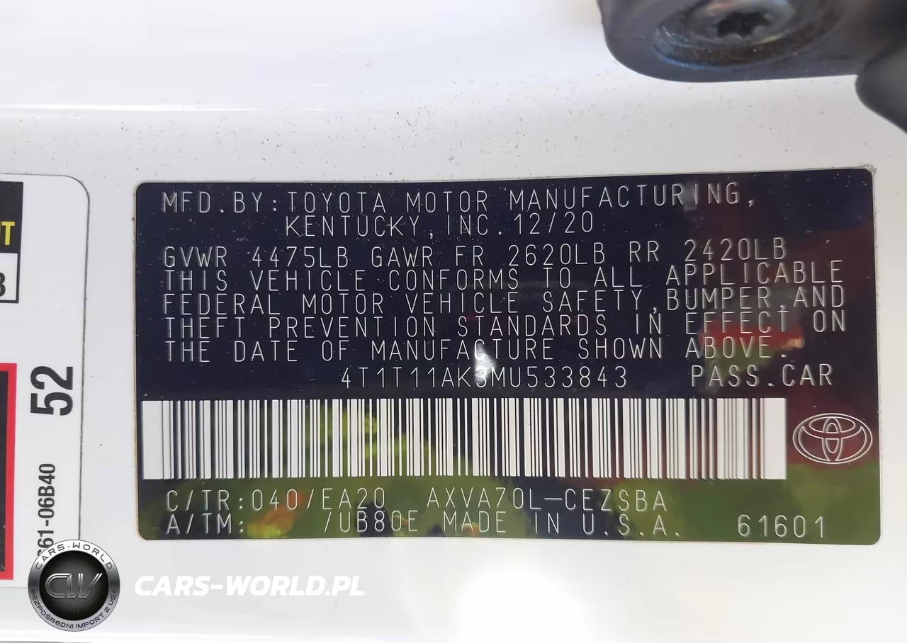 2021 Toyota Camry Se VIN:4T1T11AK3MU533843 - 9