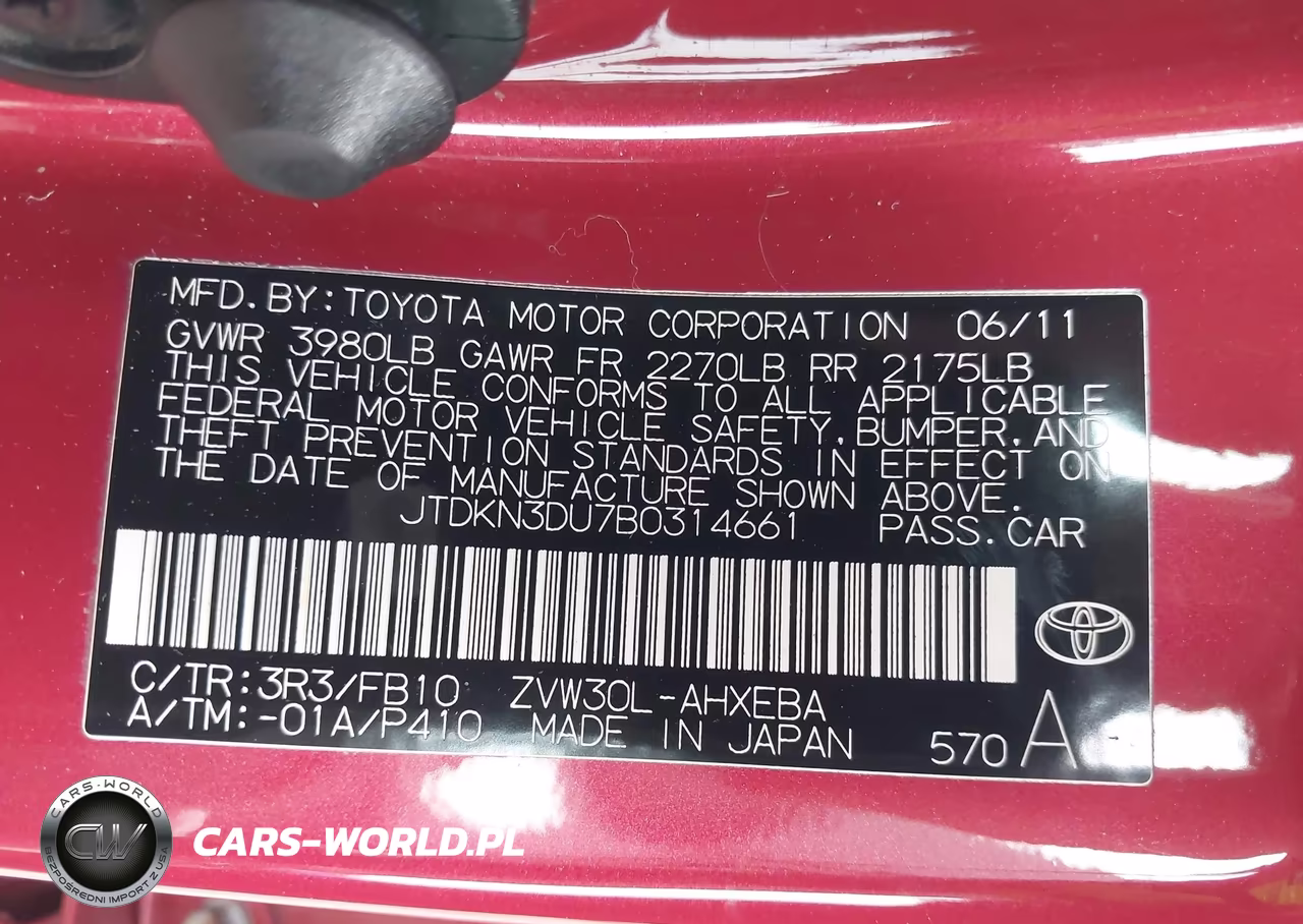 2011 Toyota Prius Three VIN:JTDKN3DU7B0314661 - 9