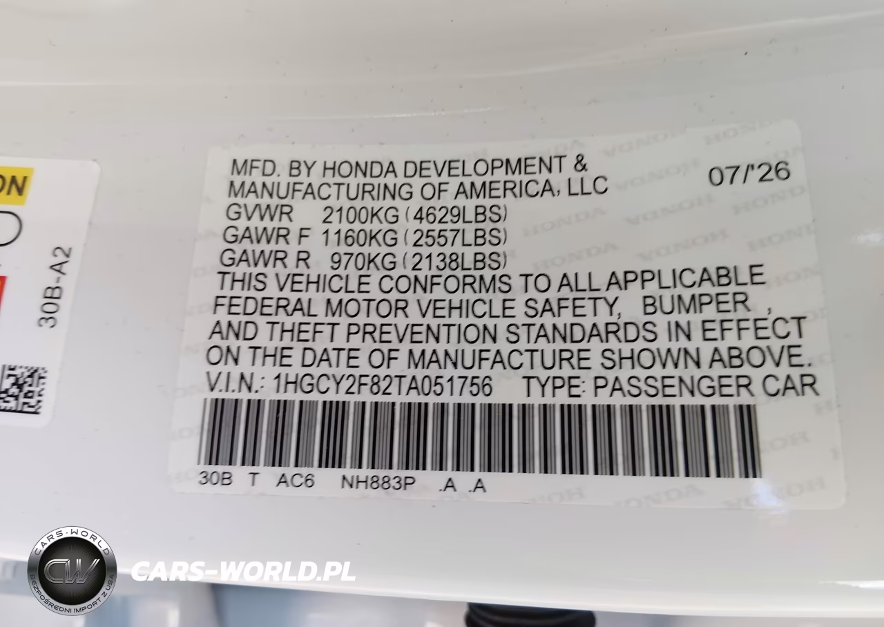 2026 Honda Accord Hybrid Touring VIN:1HGCY2F82TA051756 - 9