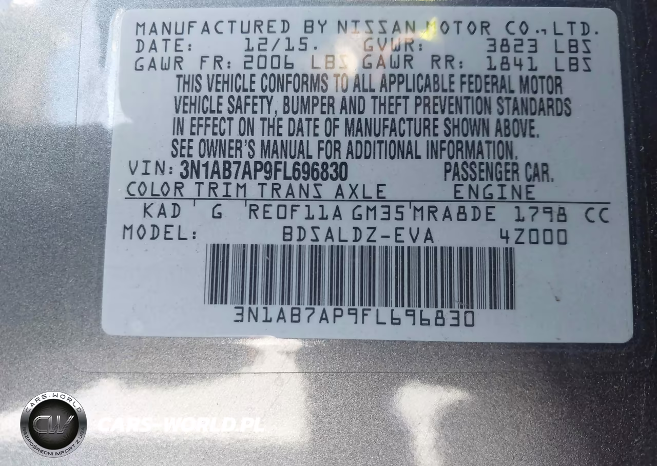 2015 Nissan Sentra Sv VIN:3N1AB7AP9FL696830 - 9