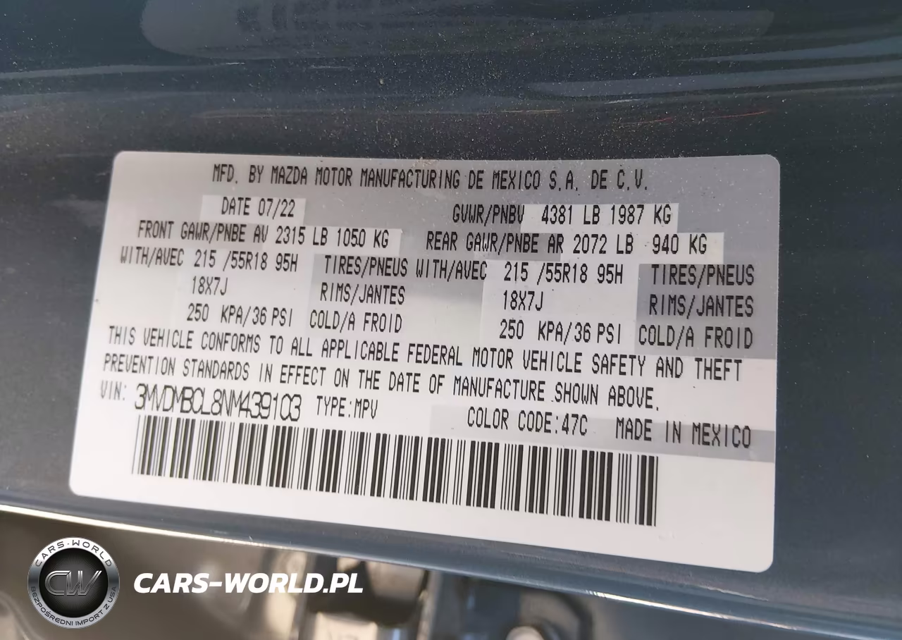 2022 Mazda Cx-30 Carbon Edition VIN:3MVDMBCL8NM439103 - 9