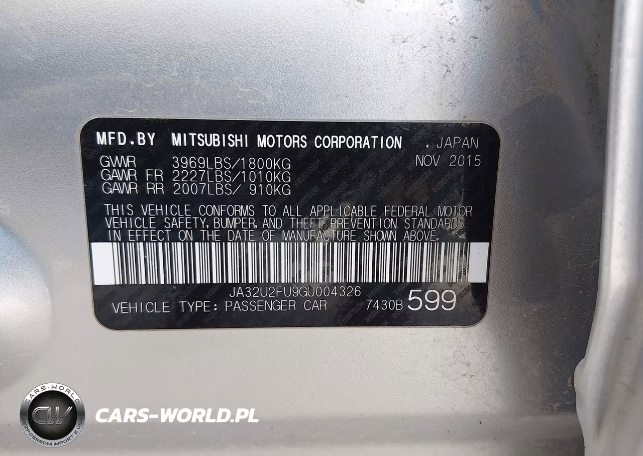 2016 Mitsubishi Lancer Es VIN:JA32U2FU9GU004326 - 9