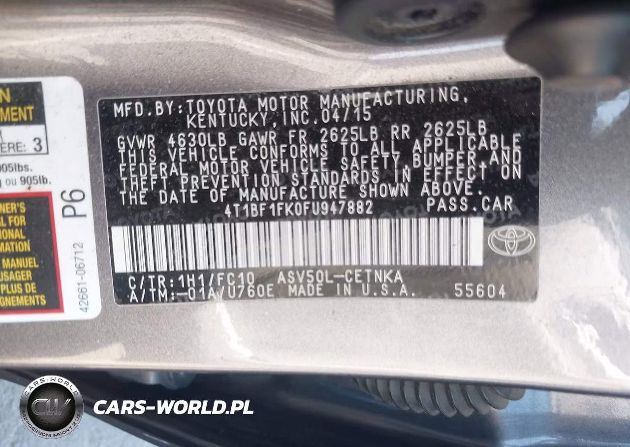 2015 Toyota Camry Le VIN:4T1BF1FK0FU947882 - 9