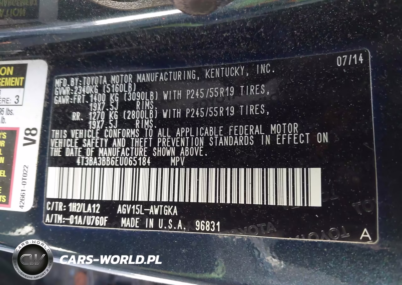 2014 Toyota Venza Xle VIN:4T3BA3BB6EU065184 - 9