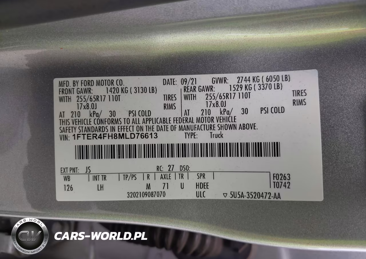2021 Ford Ranger Xlt VIN:1FTER4FH8MLD76613 - 9