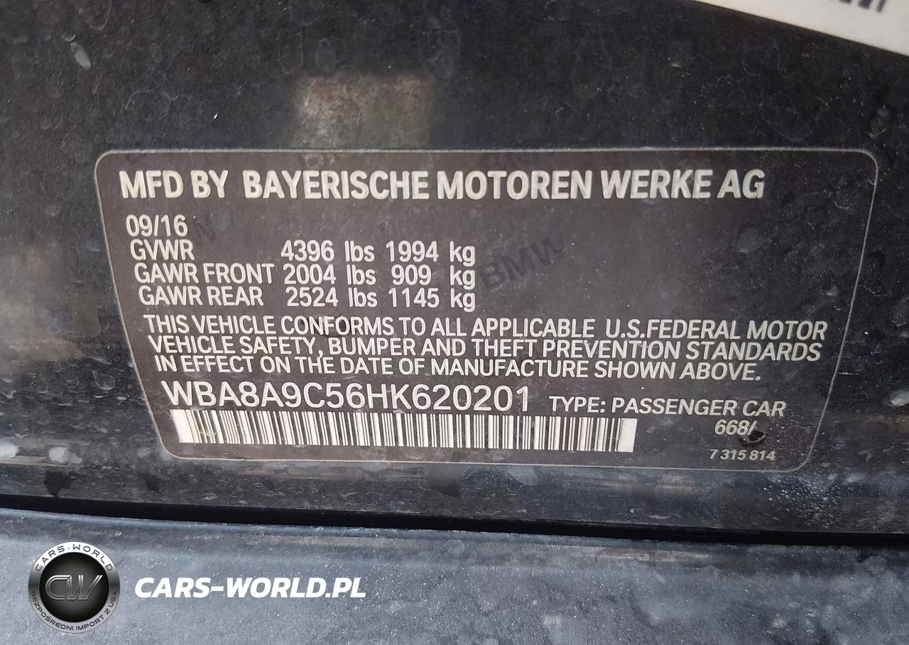 2017 BMW 320I VIN:WBA8A9C56HK620201 - 9