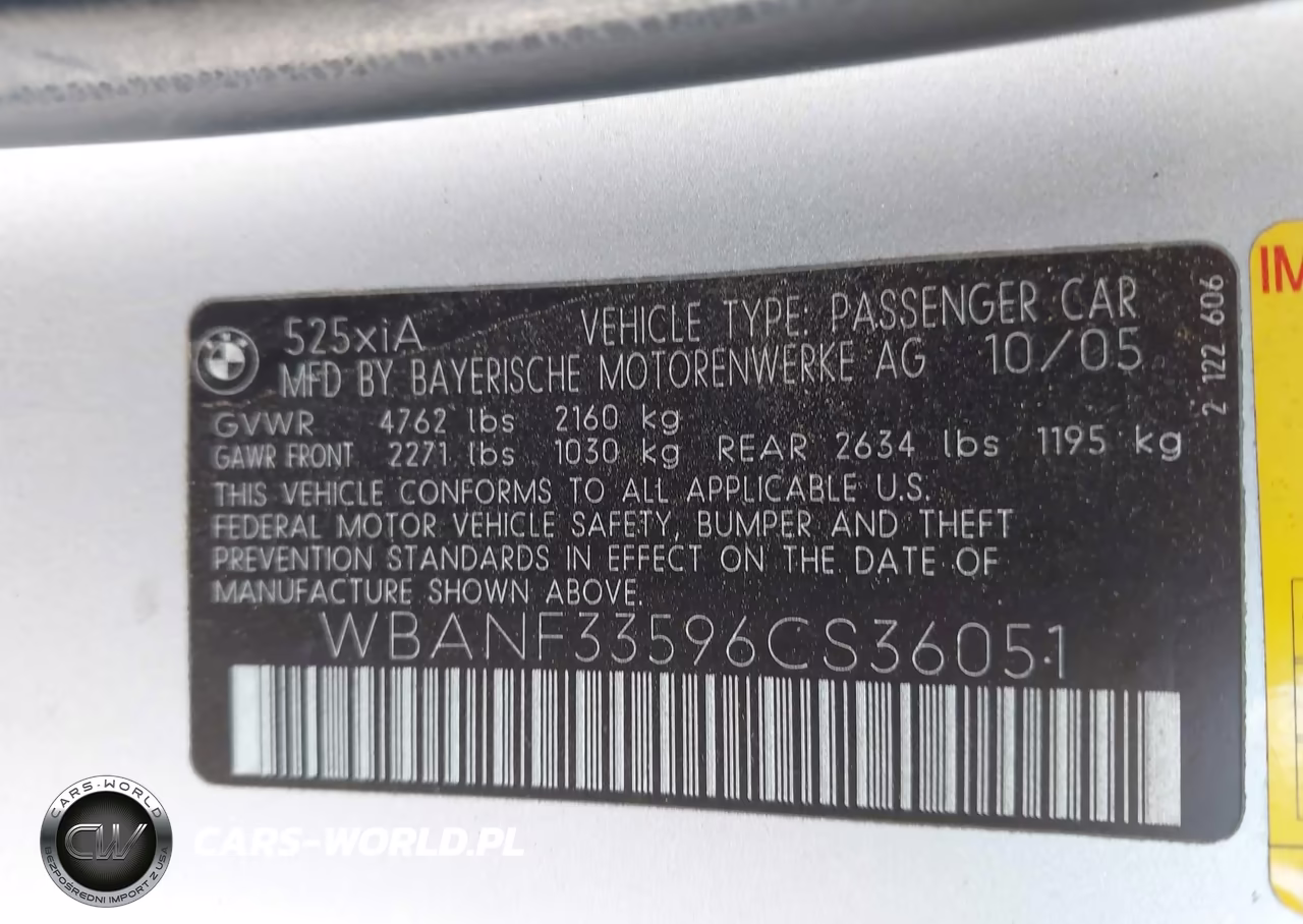 2006 BMW 525Xi VIN:WBANF33596CS36051 - 9