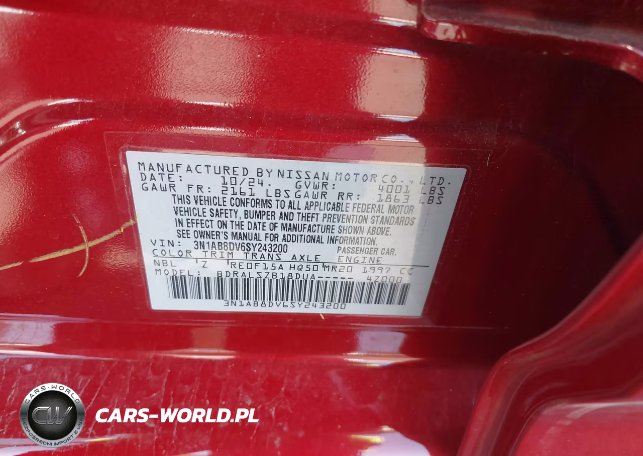 2025 Nissan Sentra Sr VIN:3N1AB8DV6SY243200 - 9