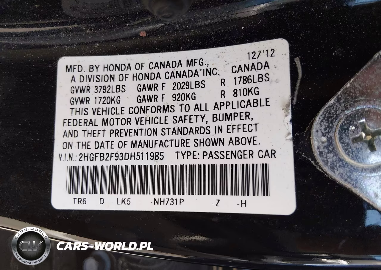 2013 Honda Civic Ex-L VIN:2HGFB2F93DH511985 - 9