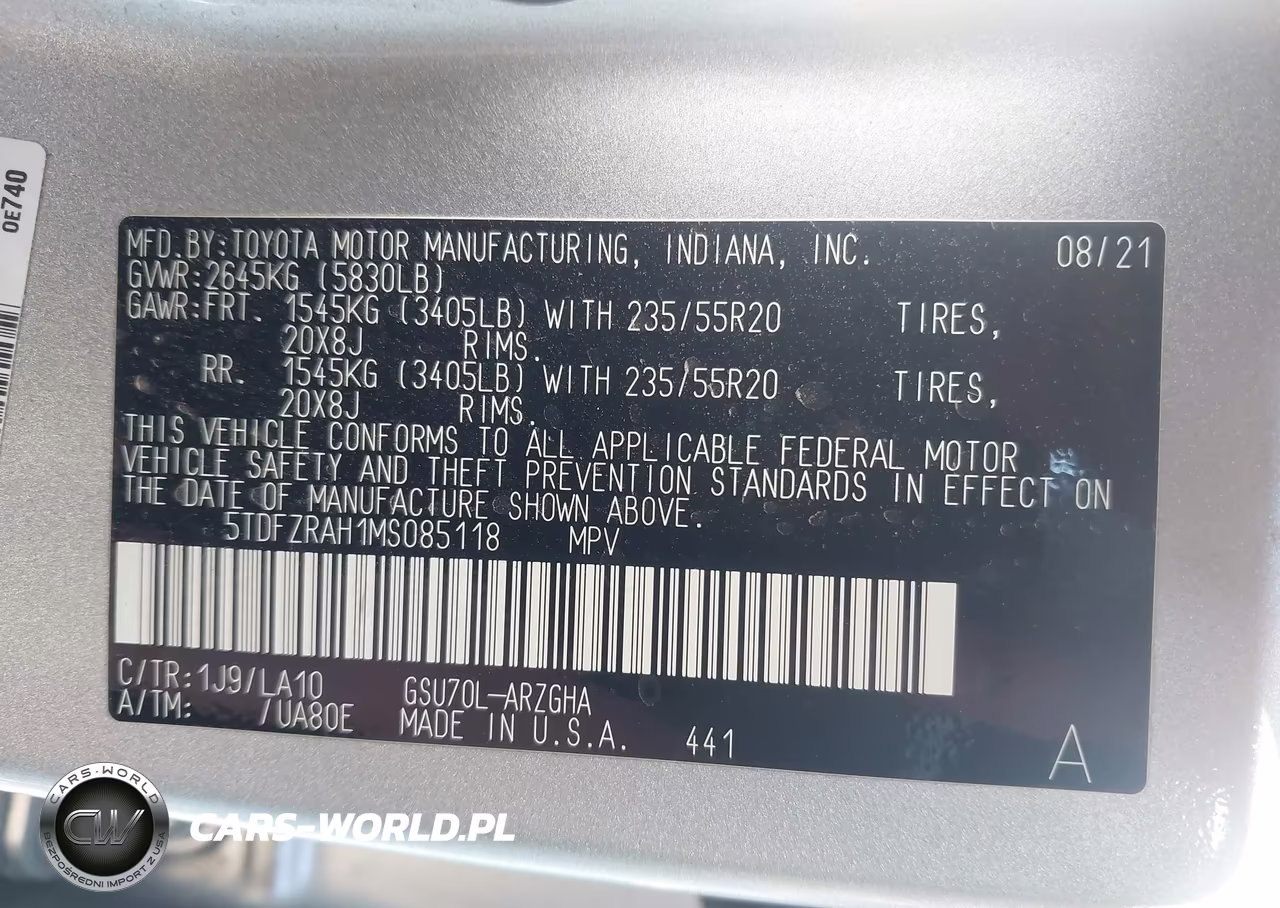 2021 Toyota Highlander Platinum VIN:5TDFZRAH1MS085118 - 9
