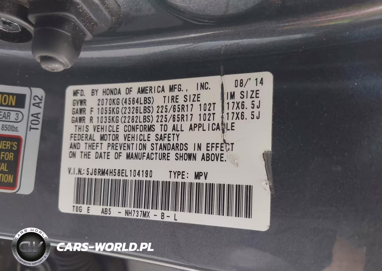 2014 Honda Cr-V Ex VIN:5J6RM4H58EL104190 - 9