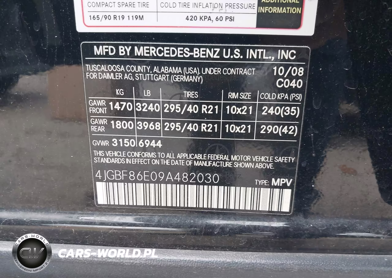 2009 Mercedes-Benz Gl 550 4Matic VIN:4JGBF86E09A482030 - 9