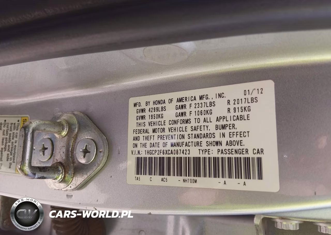 2012 Honda Accord 2.4 Se VIN:1HGCP2F6XCA087423 - 9