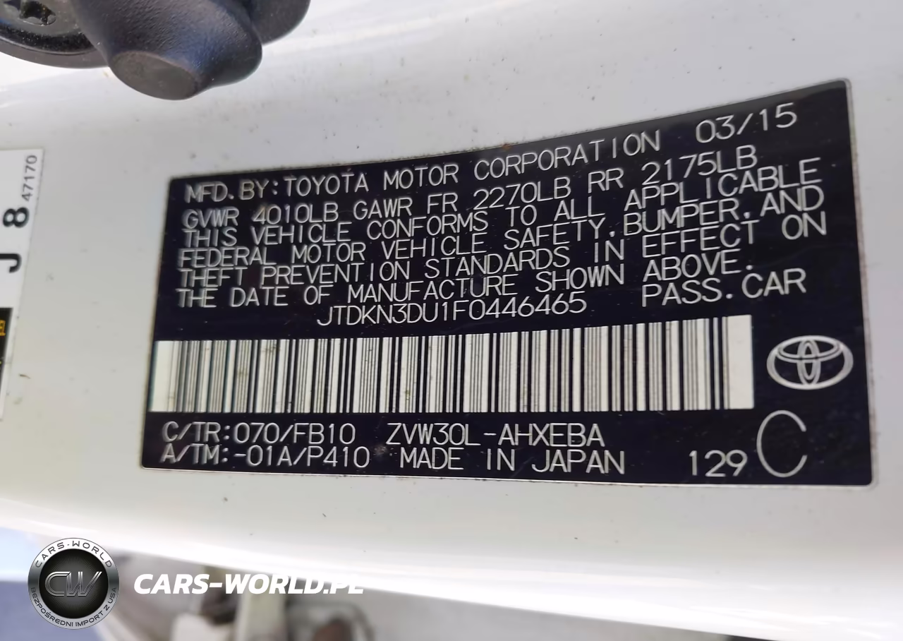 2015 Toyota Prius Three VIN:JTDKN3DU1F0446465 - 9