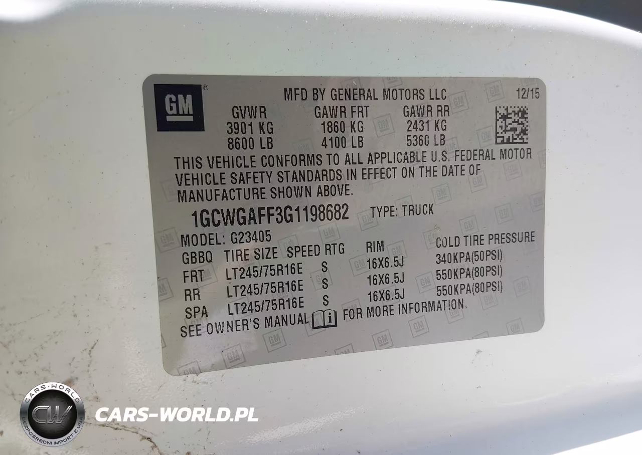 2016 Chevrolet Express 2500 Work Van VIN:1GCWGAFF3G1198682 - 9