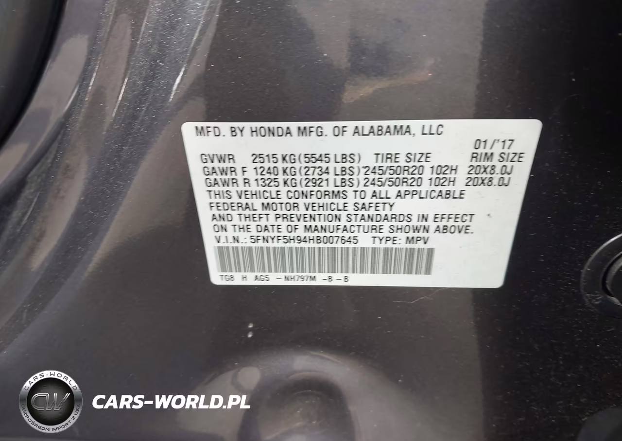 2017 Honda Pilot Touring VIN:5FNYF5H94HB007645 - 9