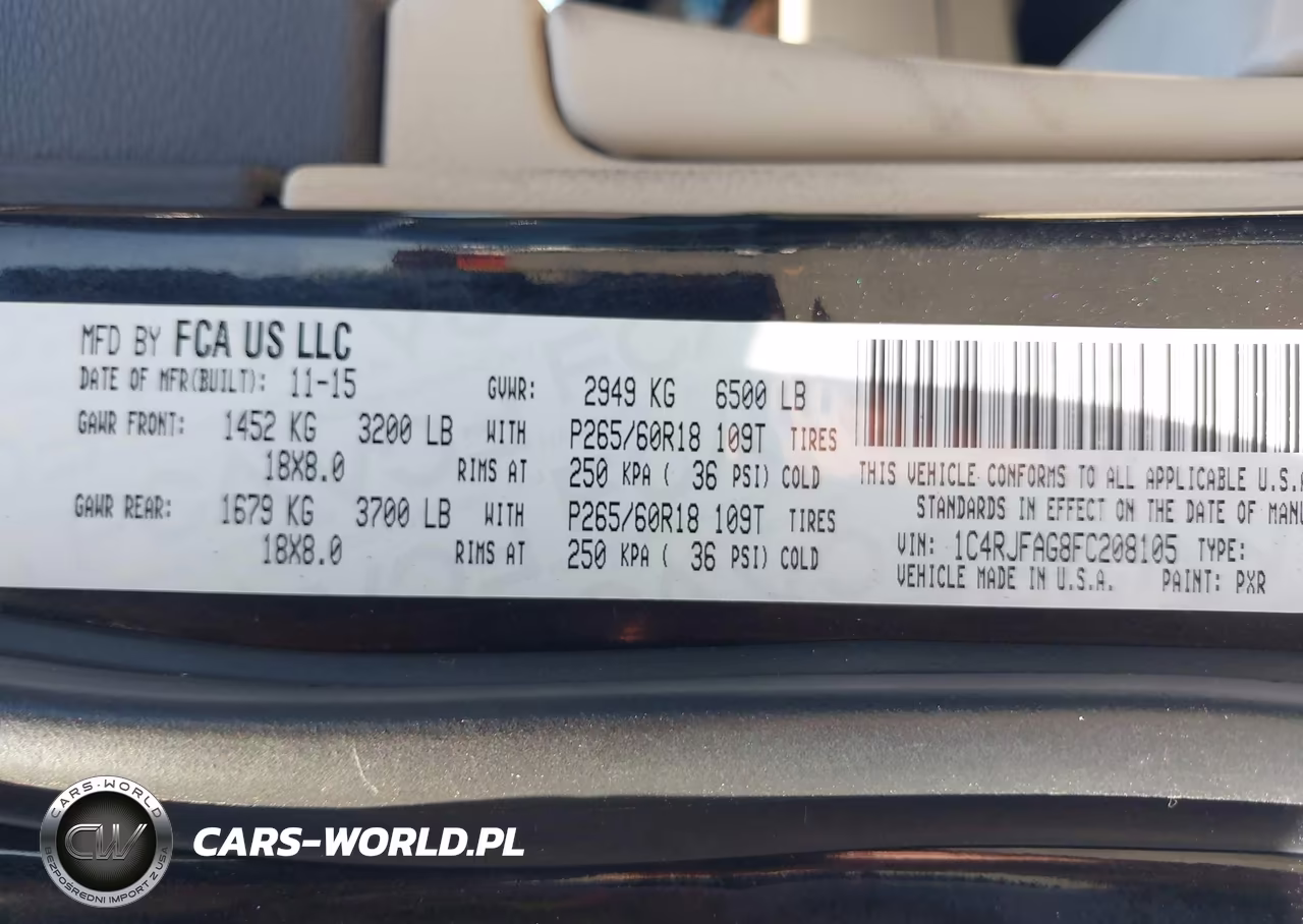 2015 Jeep Grand Cherokee Laredo VIN:1C4RJFAG8FC208105 - 9