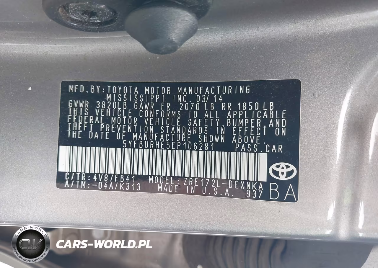 2014 Toyota Corolla Le-Le Plus-Le Premium VIN:5YFBURHE5EP106281 - 9