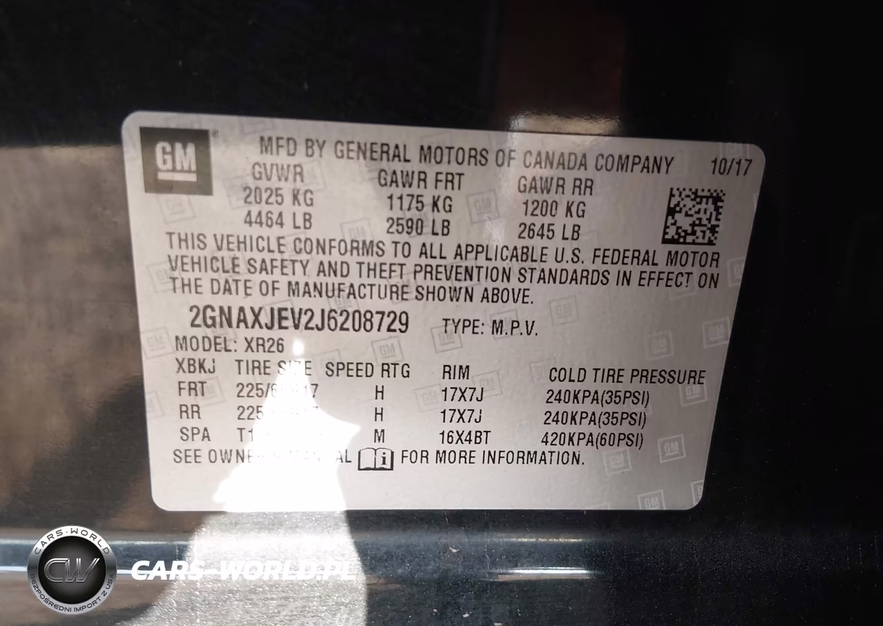 2018 Chevrolet Equinox Lt VIN:2GNAXJEV2J6208729 - 9