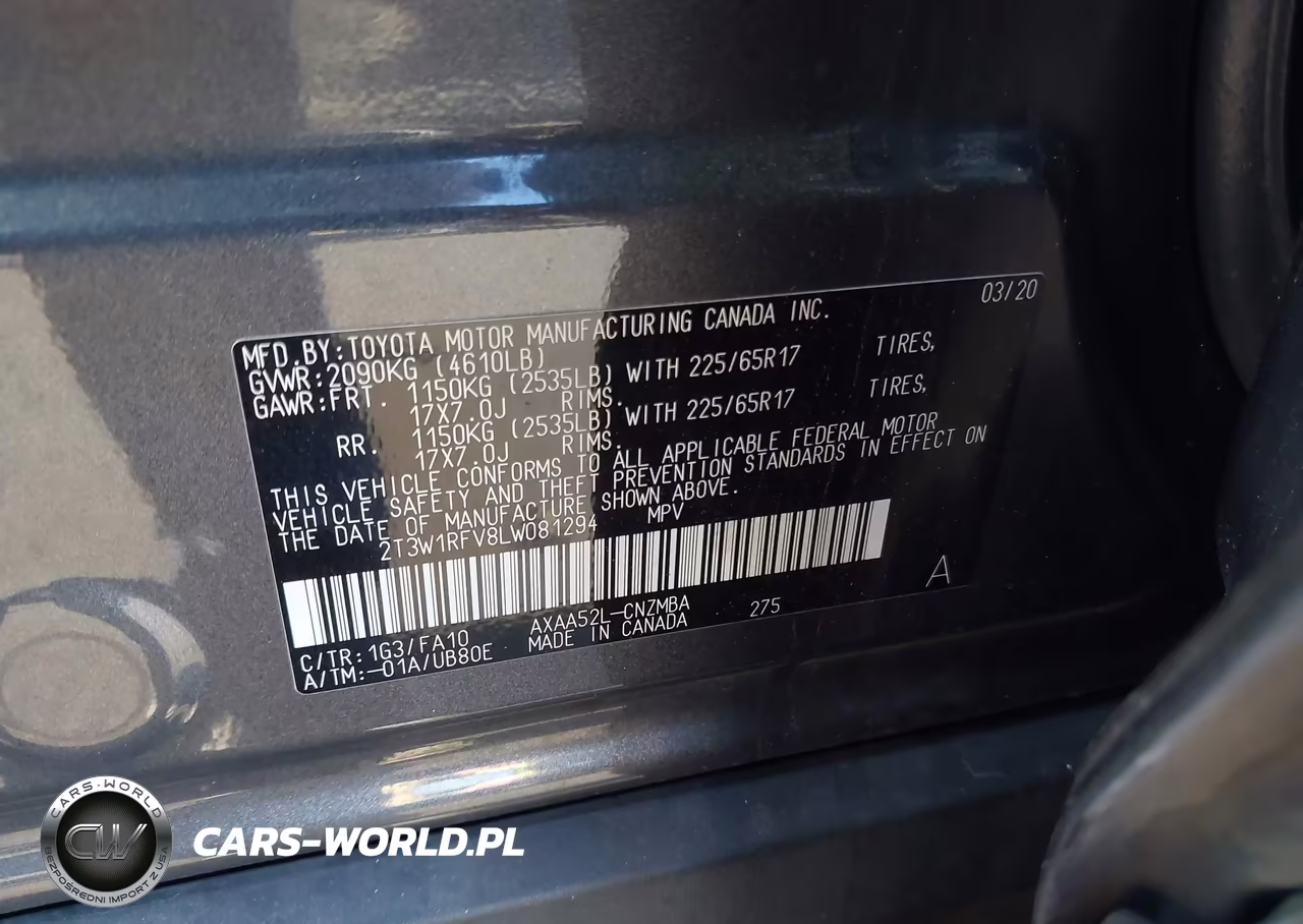 2020 Toyota Rav4 Xle VIN:2T3W1RFV8LW081294 - 9