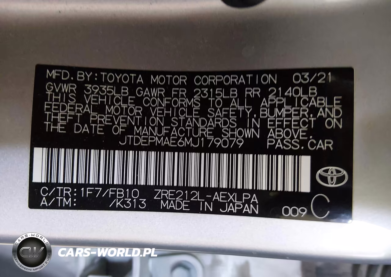 2021 Toyota Corolla Le VIN:JTDEPMAE6MJ179079 - 9
