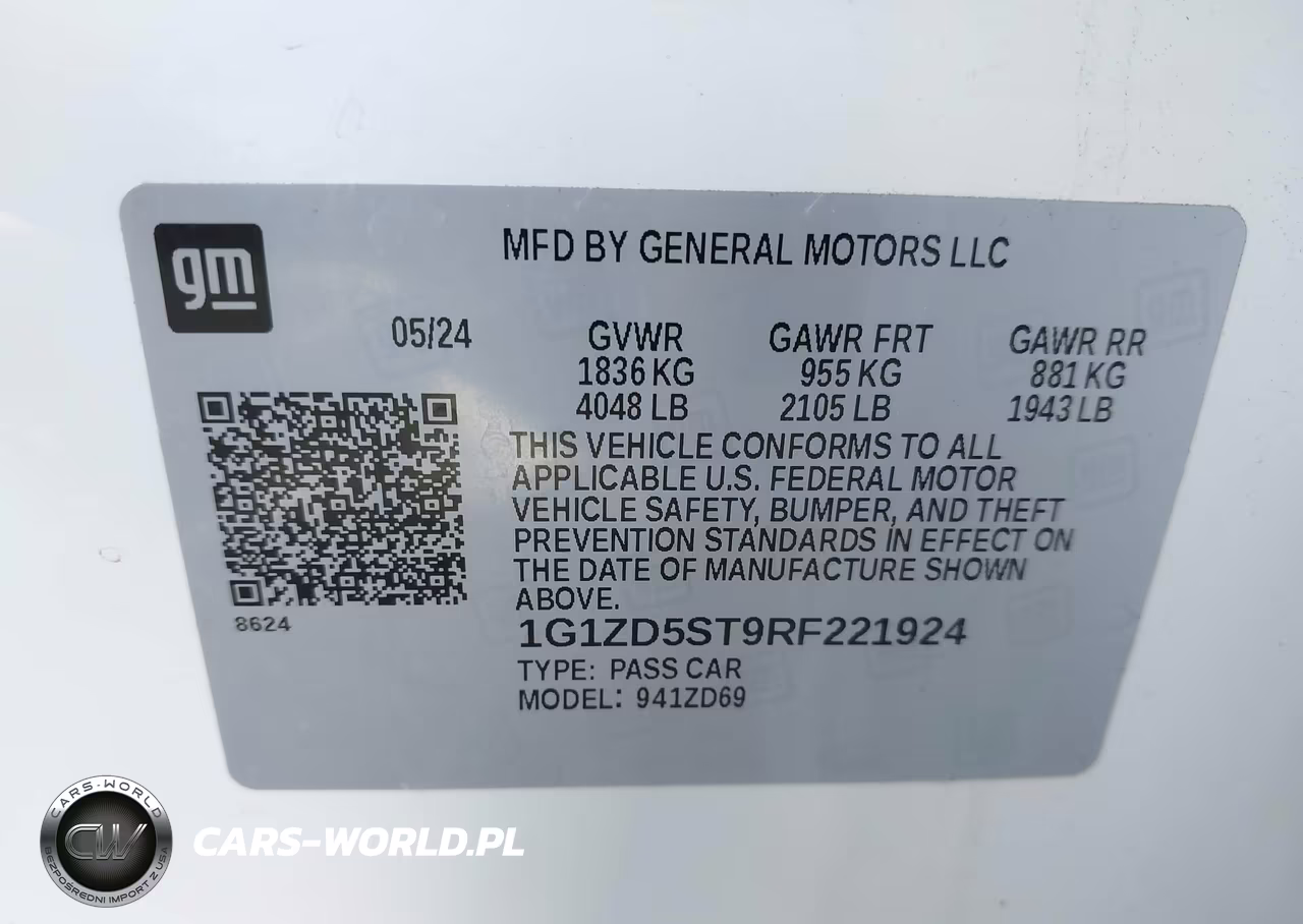 2024 Chevrolet Malibu Fwd 1Lt VIN:1G1ZD5ST9RF221924 - 9