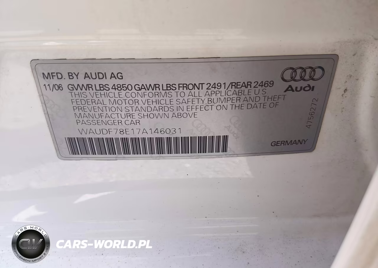 2007 Audi A4 2.0T VIN:WAUDF78E17A146031 - 9