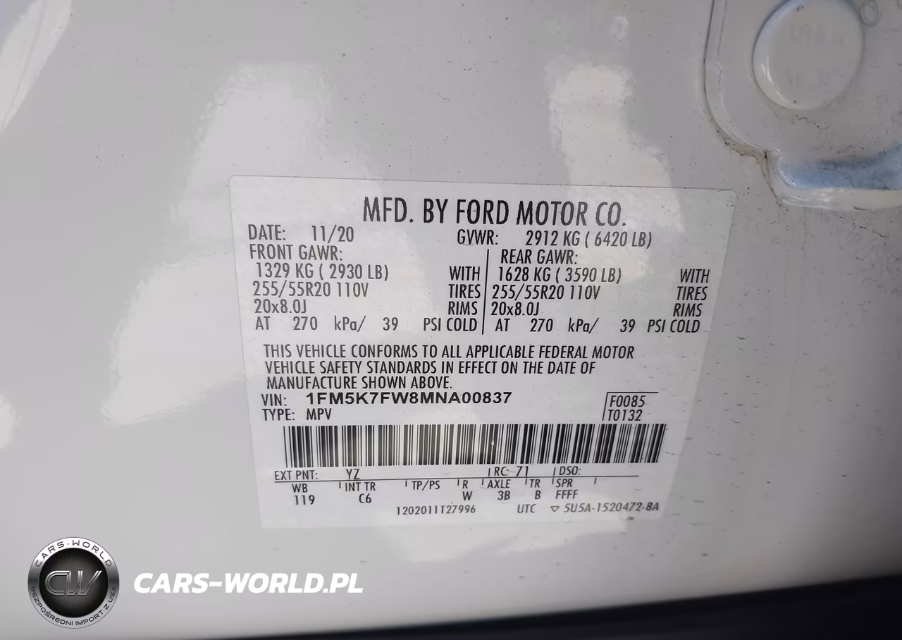 2021 Ford Explorer Limited VIN:1FM5K7FW8MNA00837 - 9