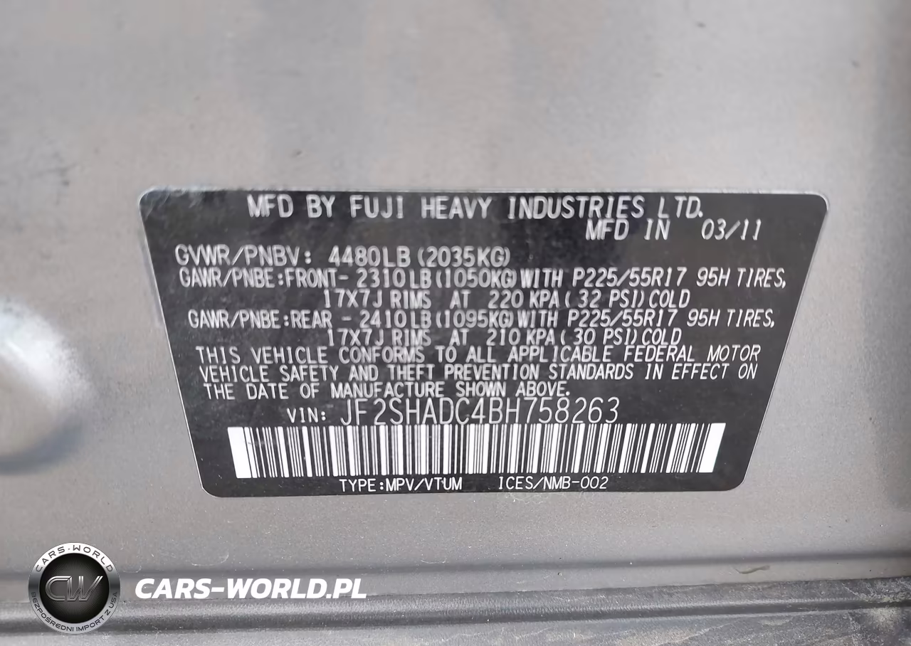 2011 Subaru Forester VIN:JF2SHADC4BH758263 - 9