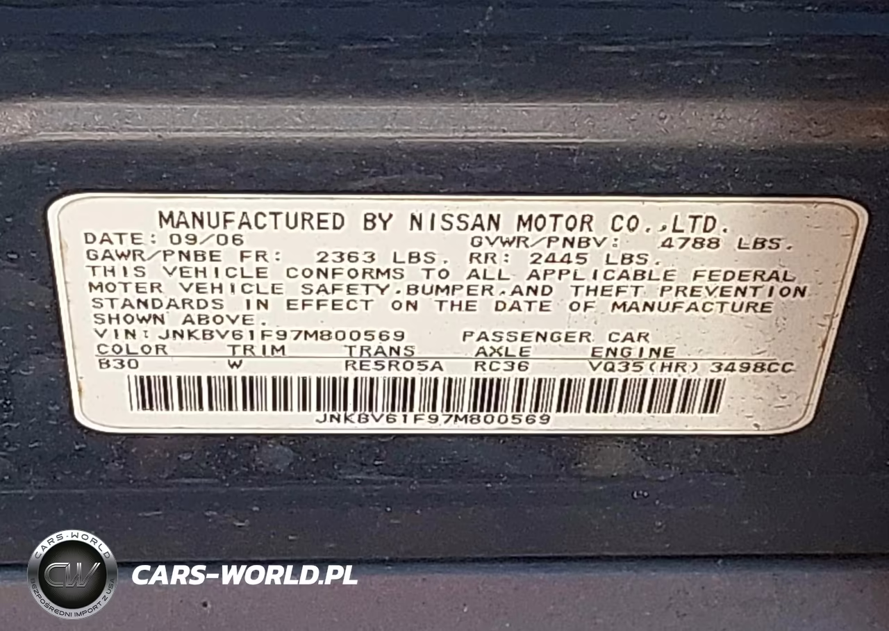 2007 Infiniti G35X VIN:JNKBV61F97M800569 - 9