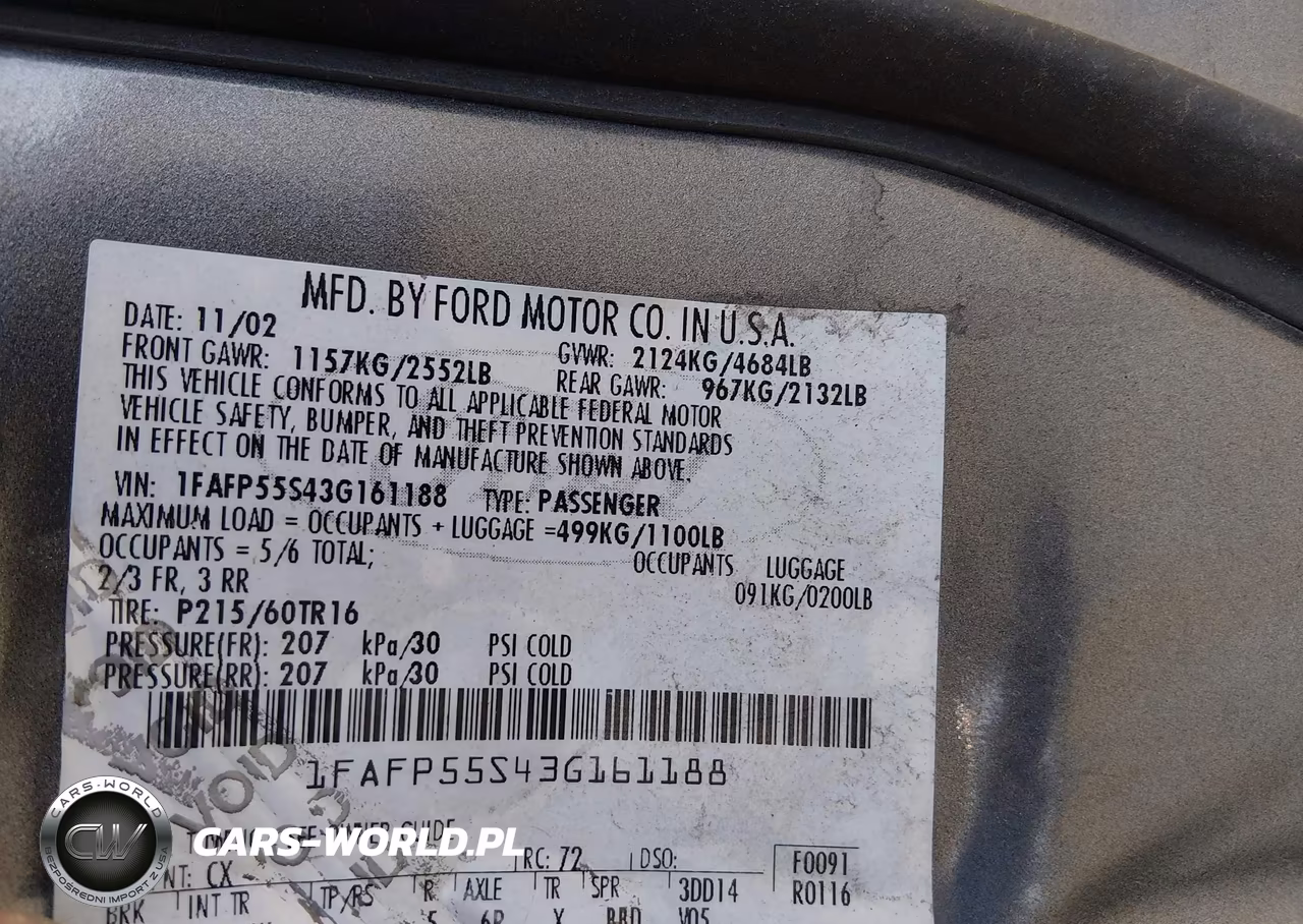 2003 Ford Taurus Ses VIN:1FAFP55S43G161188 - 9