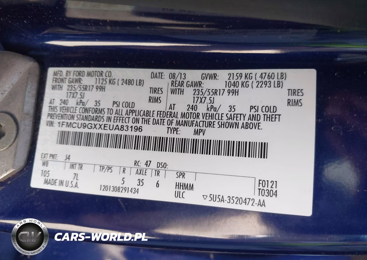 2014 Ford Escape Se VIN:1FMCU9GXXEUA83196 - 9