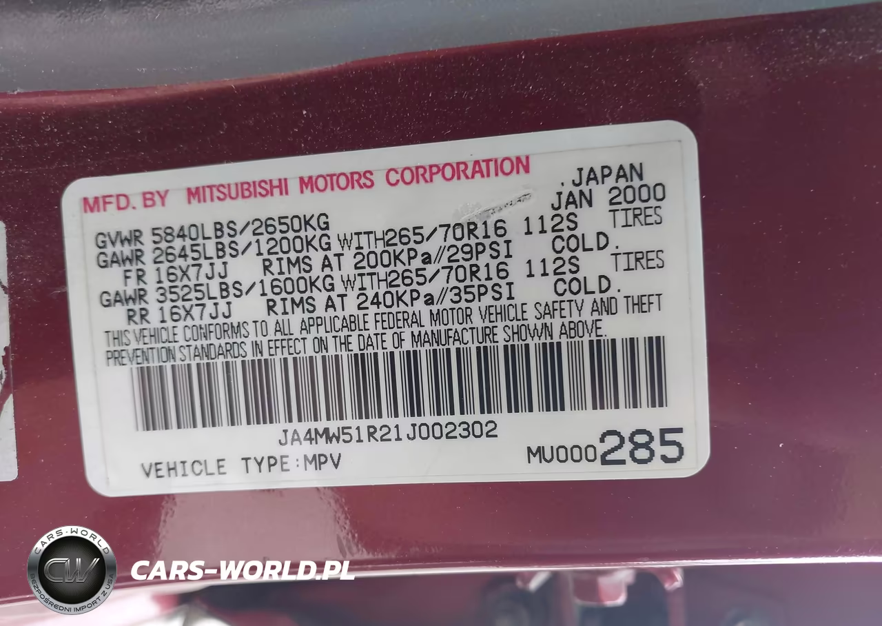 2001 Mitsubishi Montero Limited VIN:JA4MW51R21J002302 - 9