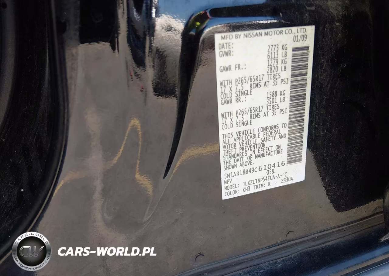2009 Nissan Pathfinder Se VIN:5N1AR18B49C610416 - 9