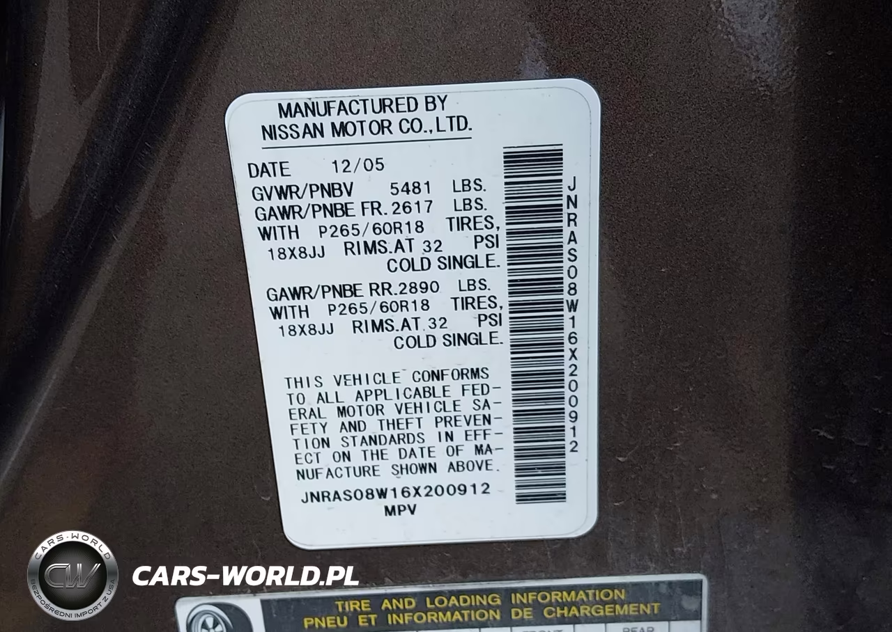 2006 Infiniti Fx35 VIN:JNRAS08W16X200912 - 9