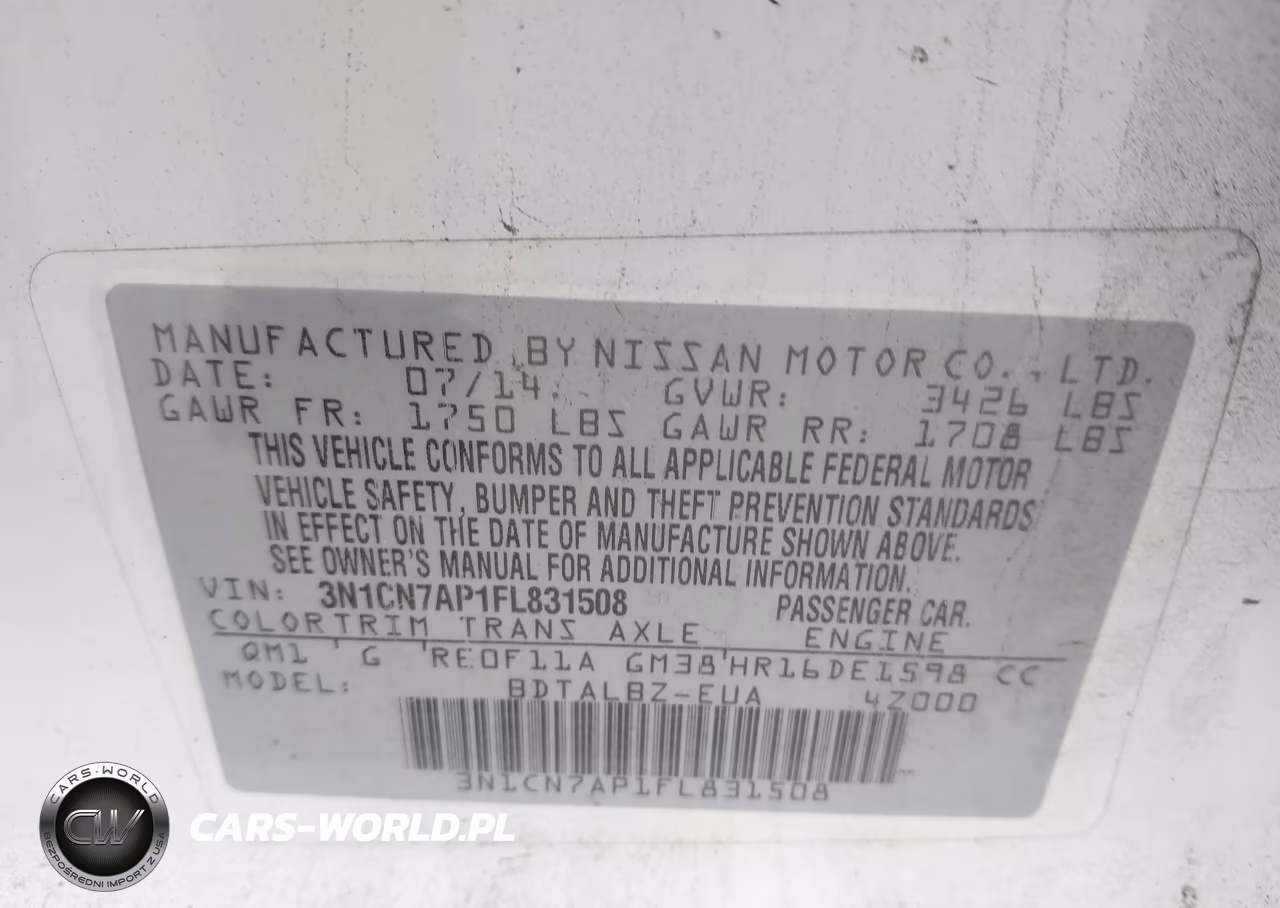 2015 Nissan Versa 1.6 Sv VIN:3N1CN7AP1FL831508 - 9