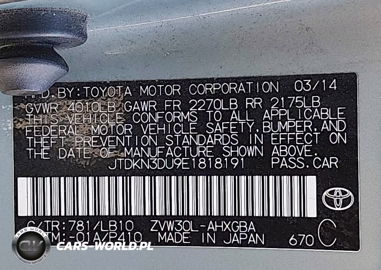 2014 Toyota Prius Five VIN:JTDKN3DU9E1818191 - 9