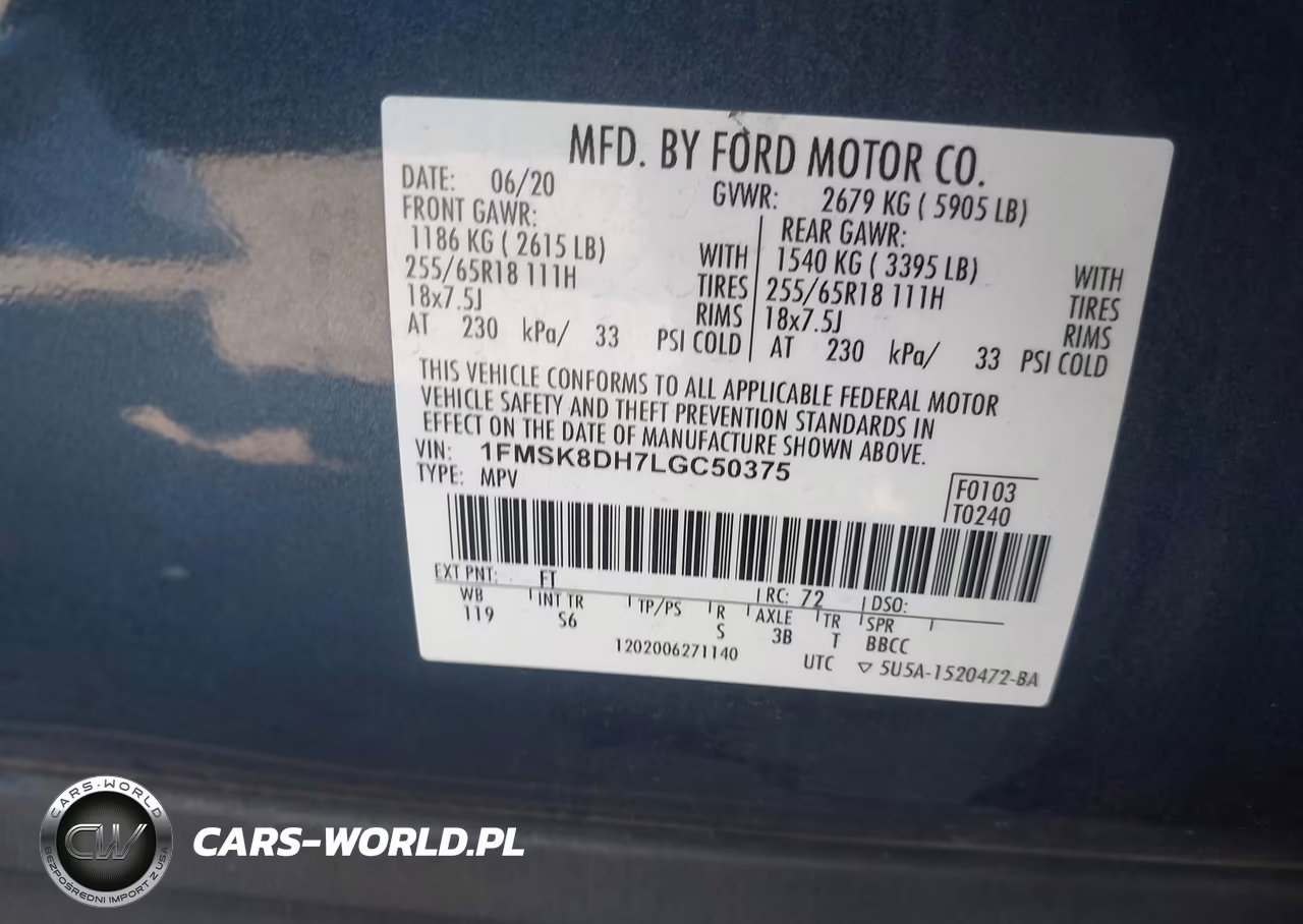 2020 Ford Explorer Xlt VIN:1FMSK8DH7LGC50375 - 9