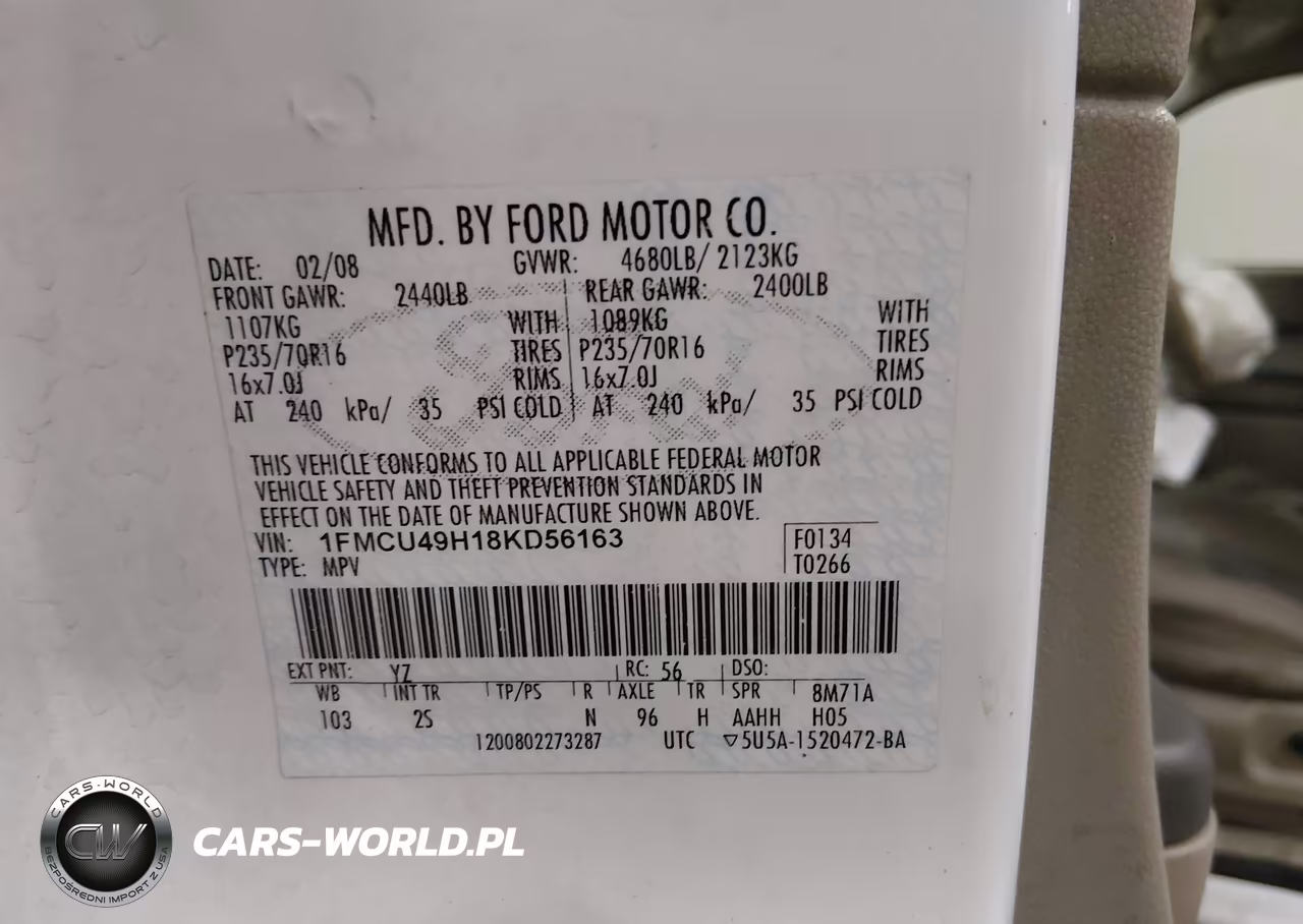 2008 Ford Escape Hybrid VIN:1FMCU49H18KD56163 - 9