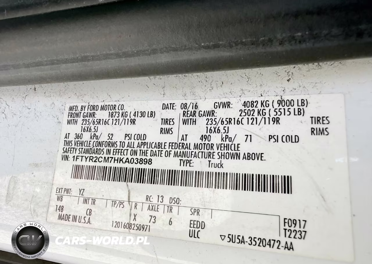 2017 Ford Transit-250 VIN:1FTYR2CM7HKA03898 - 9