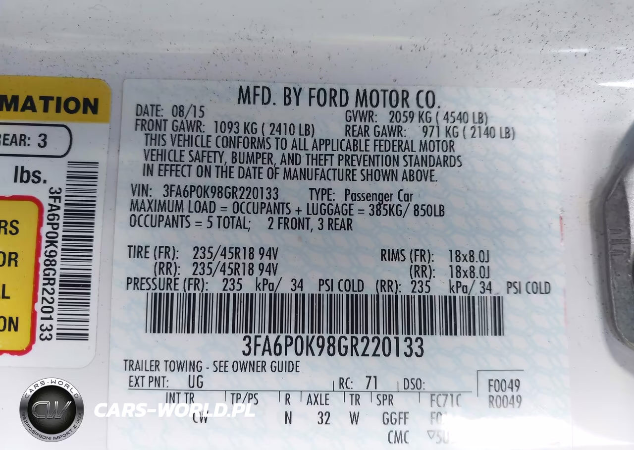 2016 Ford Fusion Titanium VIN:3FA6P0K98GR220133 - 9