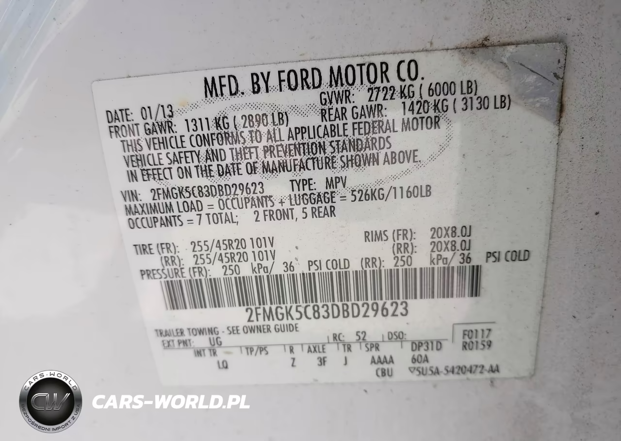 2013 Ford Flex Sel VIN:2FMGK5C83DBD29623 - 9