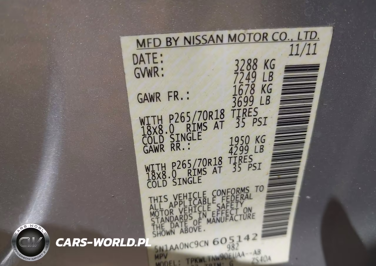 2012 Nissan Armada Sv VIN:5N1AA0NC9CN605142 - 9