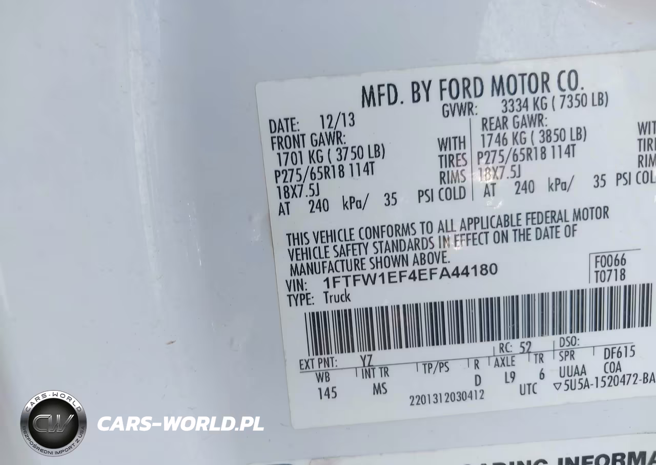 2014 Ford F-150 Xlt VIN:1FTFW1EF4EFA44180 - 9