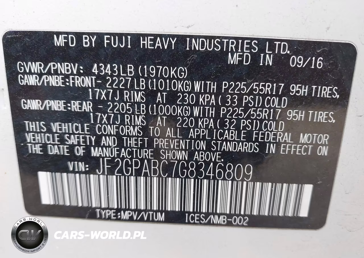 2016 Subaru Crosstrek 2.0I Premium VIN:JF2GPABC7G8346809 - 9