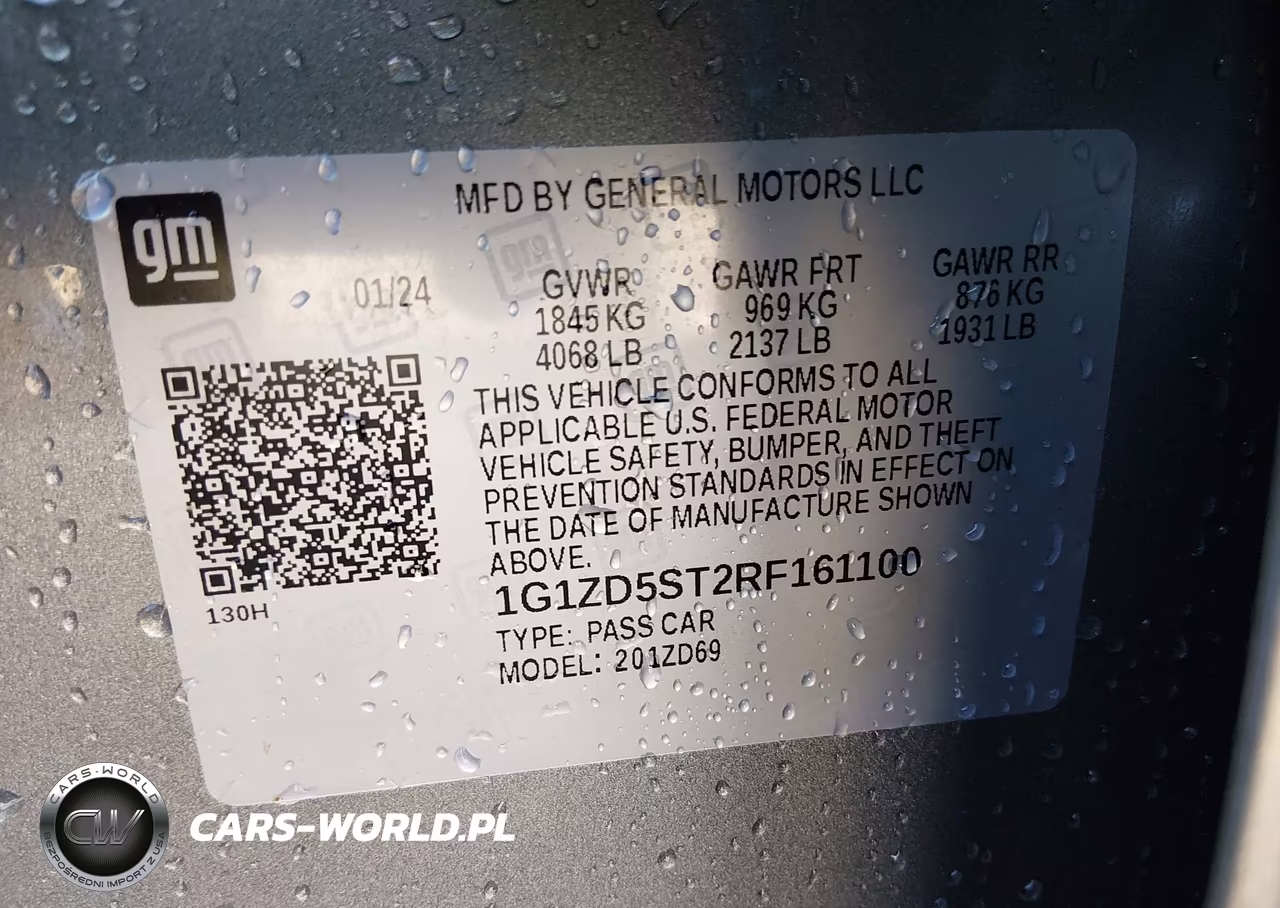2024 Chevrolet Malibu Fwd 1Lt VIN:1G1ZD5ST2RF161100 - 9