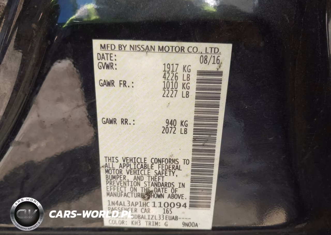 2017 Nissan Altima 2.5 Sv VIN:1N4AL3AP1HC110094 - 9