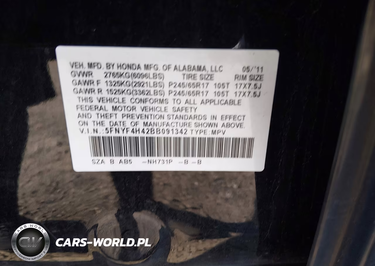 2011 Honda Pilot Ex VIN:5FNYF4H42BB091342 - 9
